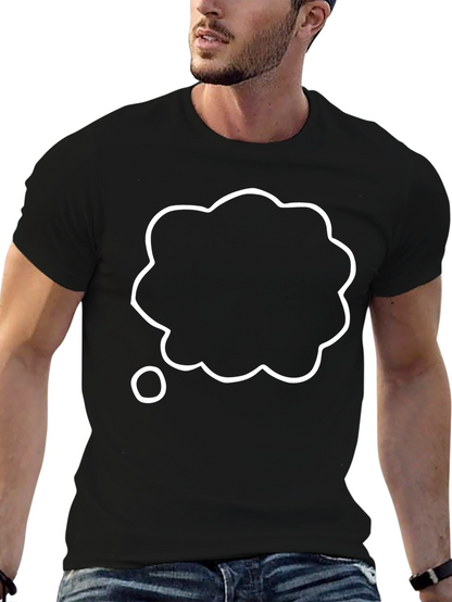 Camiseta Negra con Bocadillo de Pensamiento