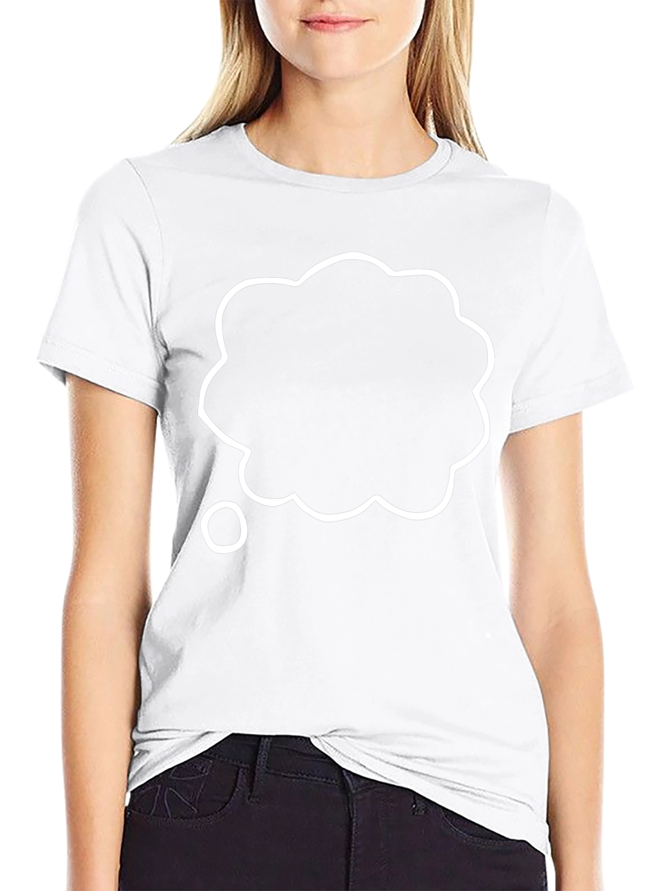 Camiseta Negra con Bocadillo de Pensamiento