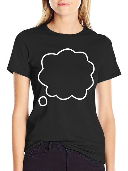 Camiseta Negra con Bocadillo de Pensamiento
