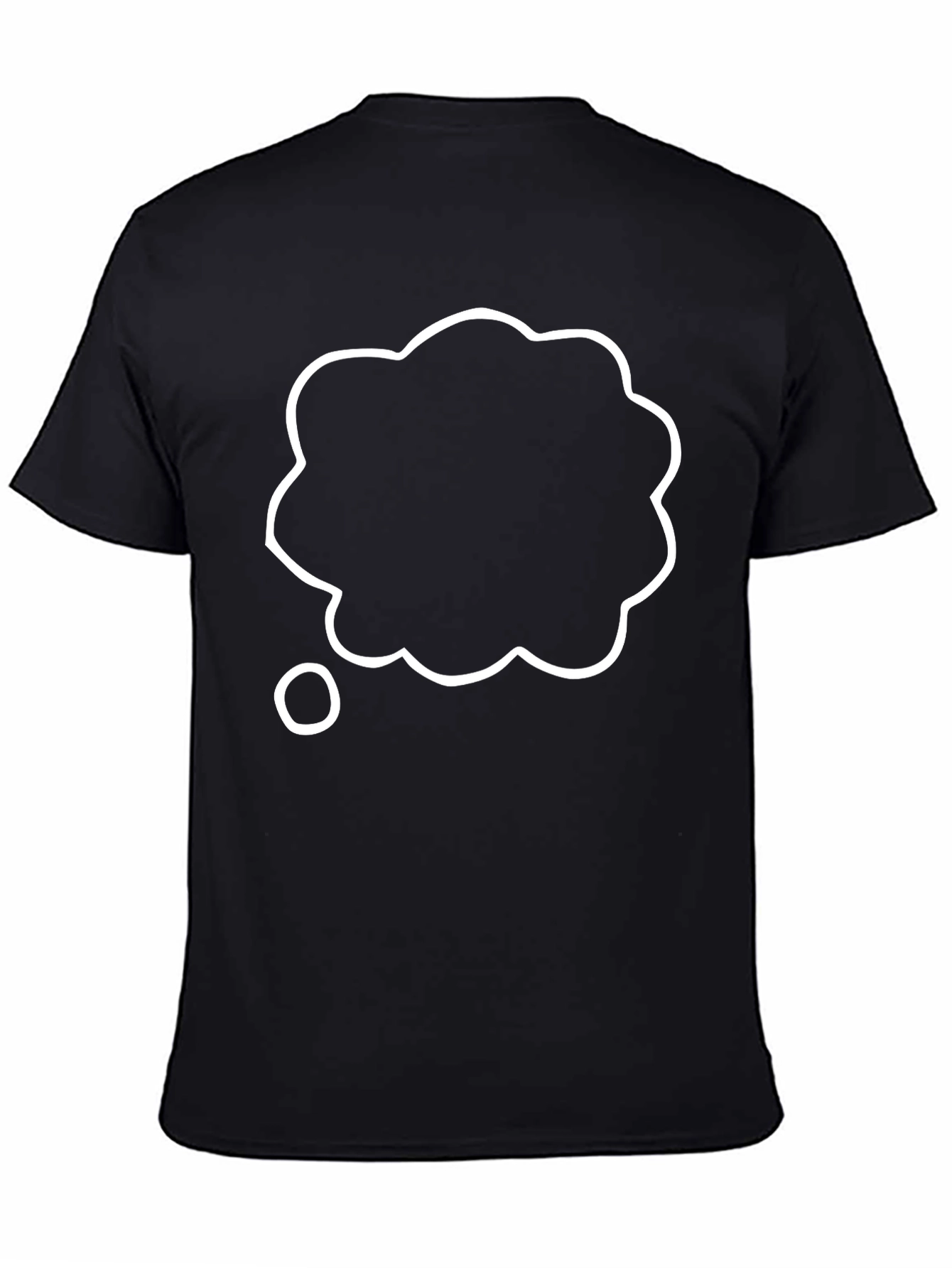 Camiseta Negra con Bocadillo de Pensamiento