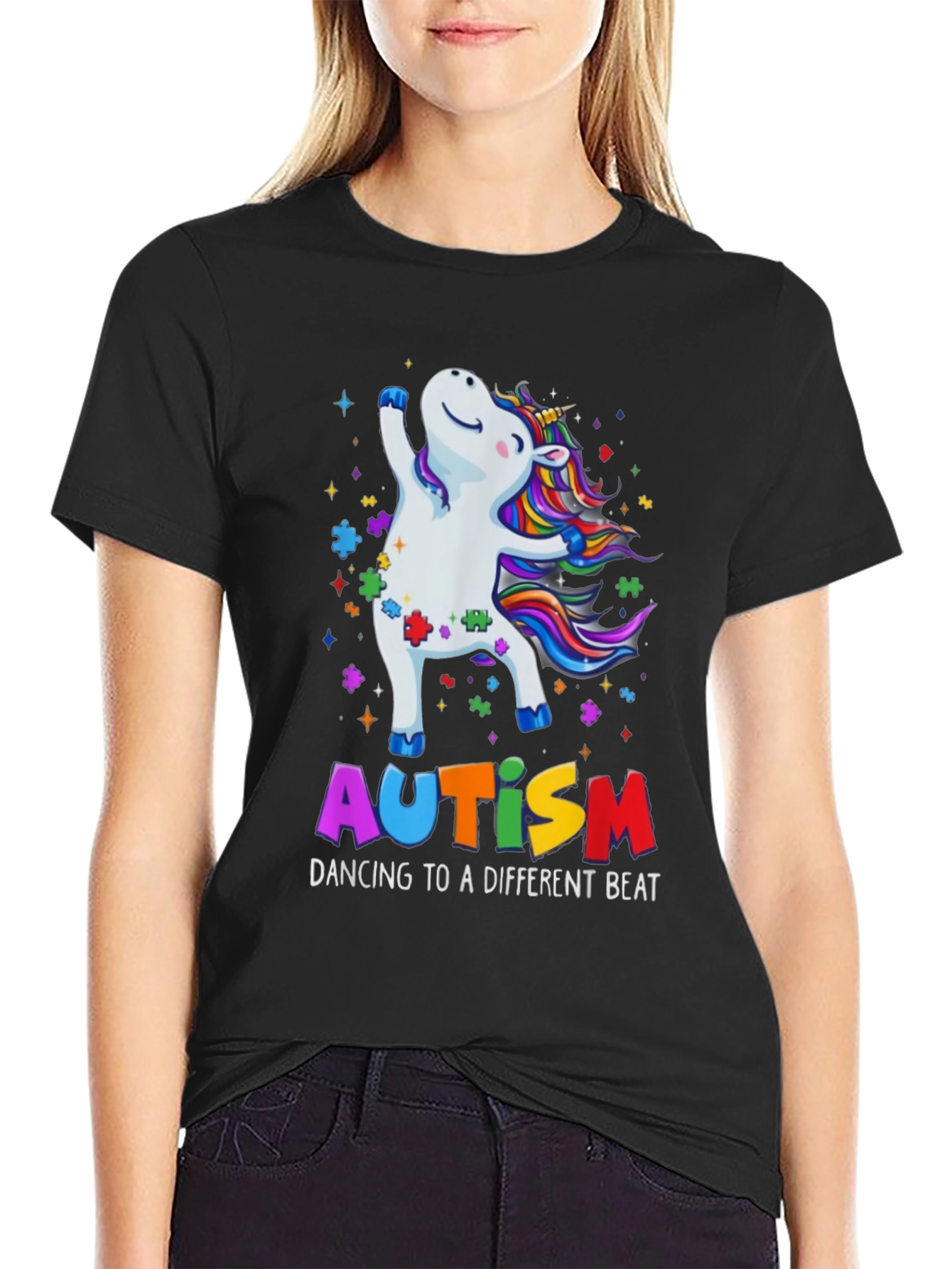 Camiseta Unicornio Autismo Dancing Beat