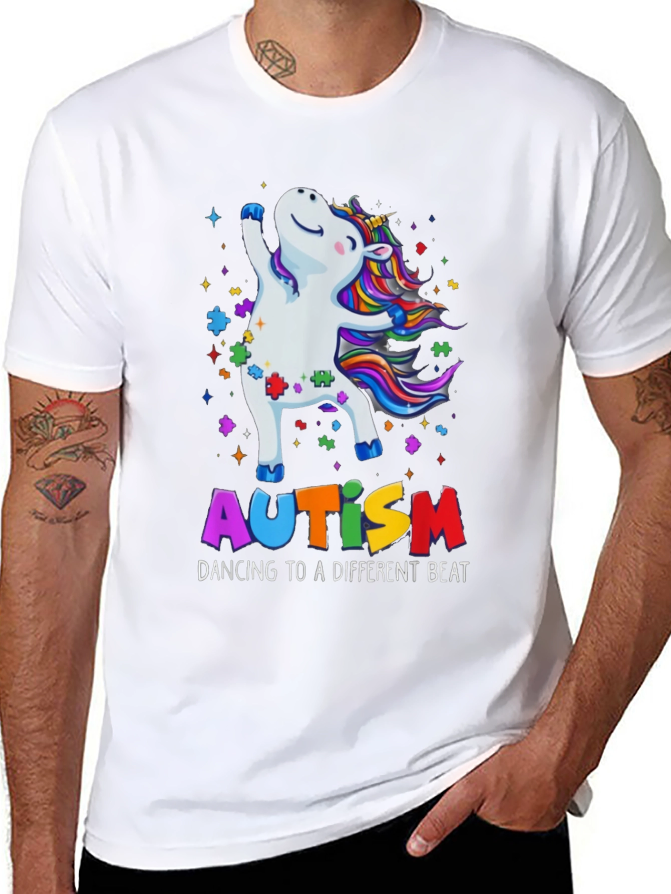Camiseta Unicornio Autismo Dancing Beat