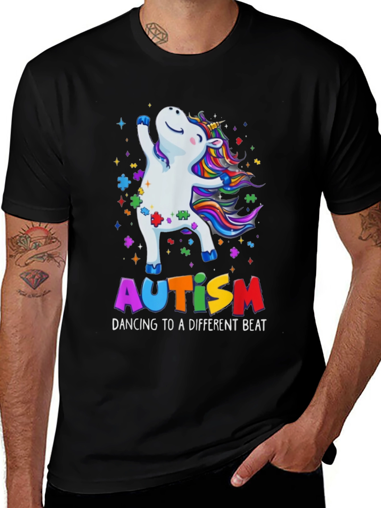 Camiseta Unicornio Autismo Dancing Beat