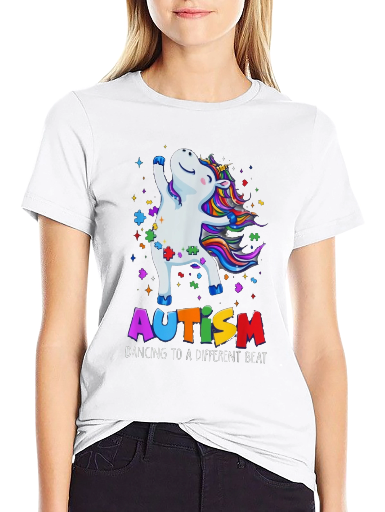 Camiseta Unicornio Autismo Dancing Beat