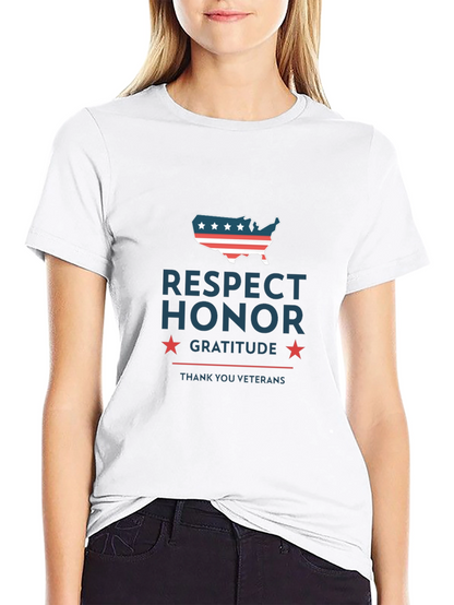 Camiseta Hombre: Respeto Honor Gratitud - Veteranos