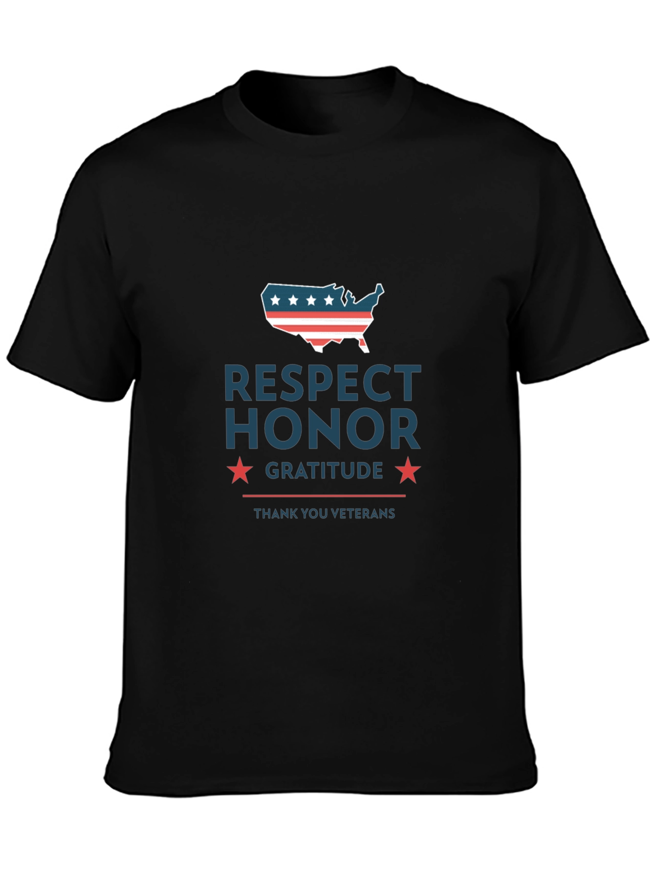 Camiseta Hombre: Respeto Honor Gratitud - Veteranos