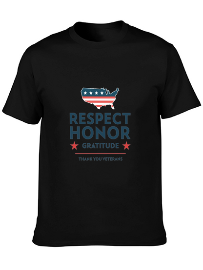 Camiseta Hombre: Respeto Honor Gratitud - Veteranos