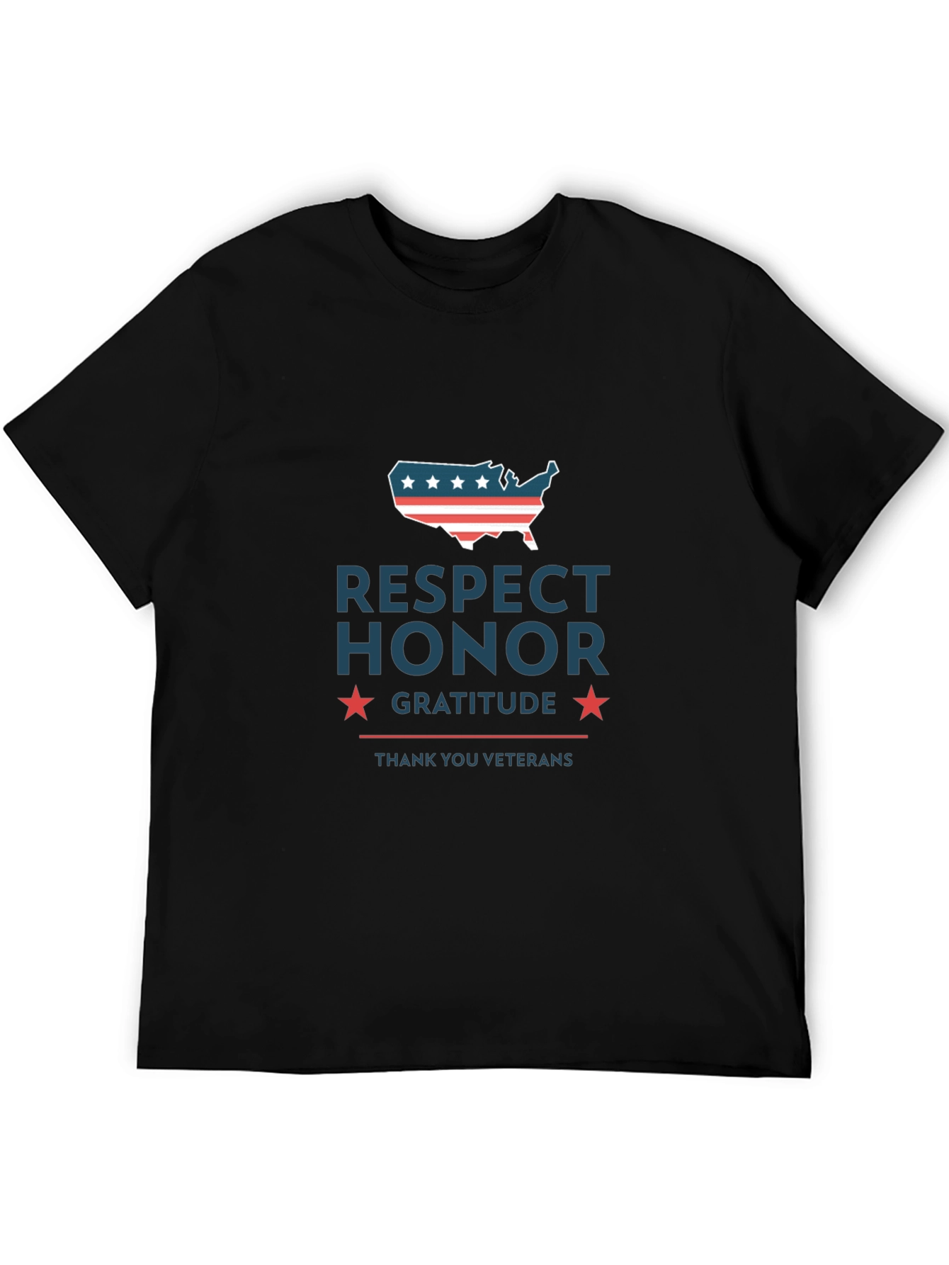 Camiseta Hombre: Respeto Honor Gratitud - Veteranos