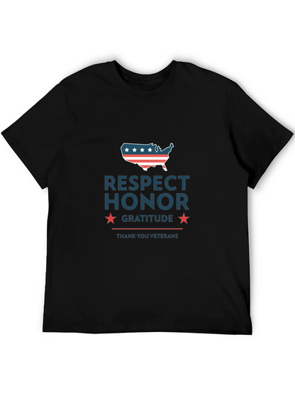 Camiseta Hombre: Respeto Honor Gratitud - Veteranos