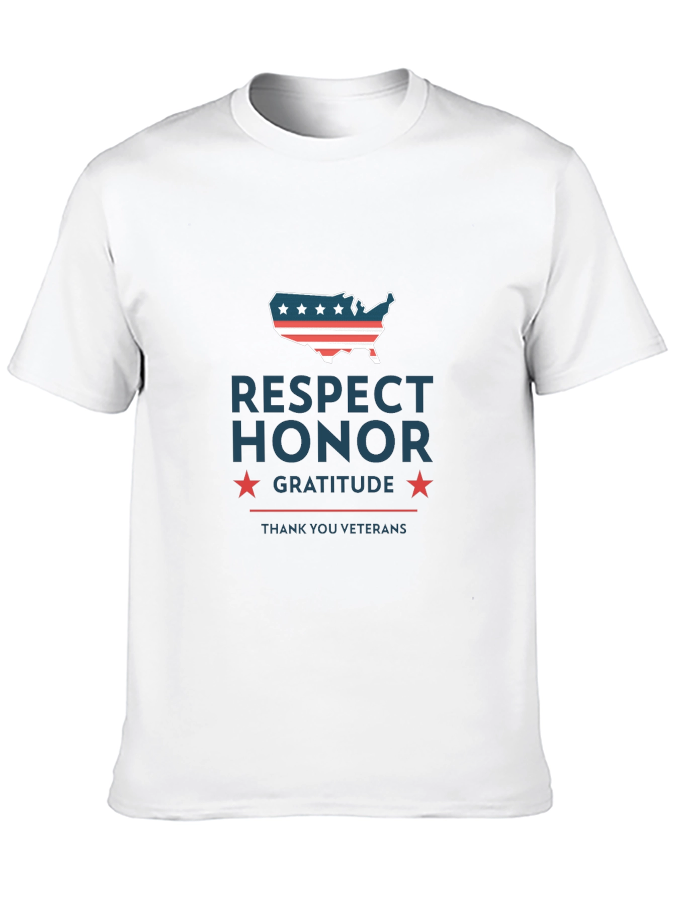 Camiseta Hombre: Respeto Honor Gratitud - Veteranos