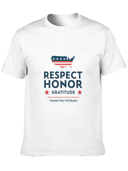 Camiseta Hombre: Respeto Honor Gratitud - Veteranos