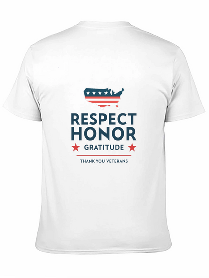 Camiseta Hombre: Respeto Honor Gratitud - Veteranos