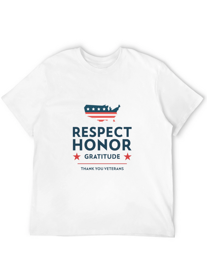 Camiseta Hombre: Respeto Honor Gratitud - Veteranos