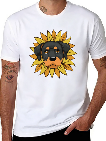Camiseta Hombre Rottweiler Girasol