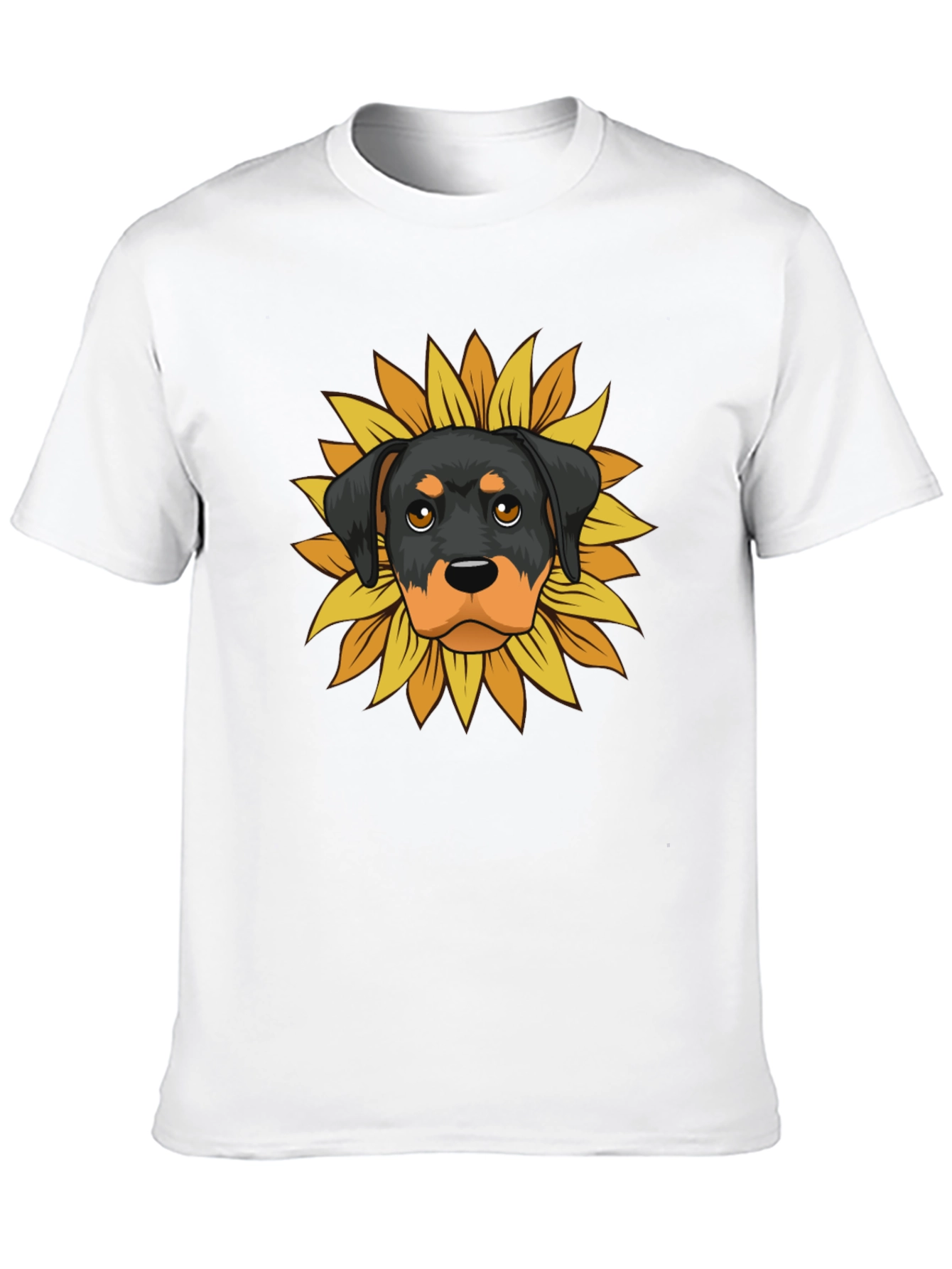 Camiseta Hombre Rottweiler Girasol