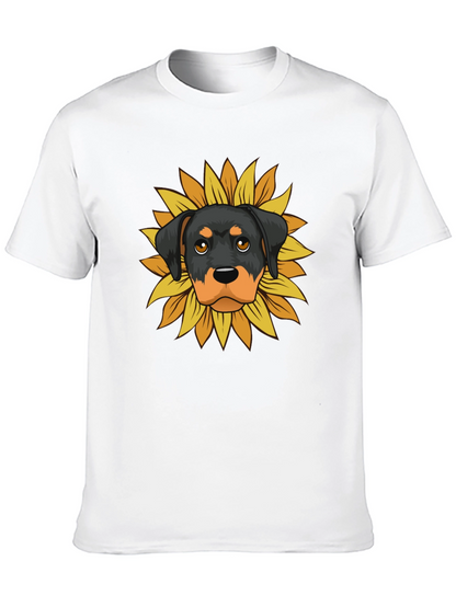 Camiseta Hombre Rottweiler Girasol