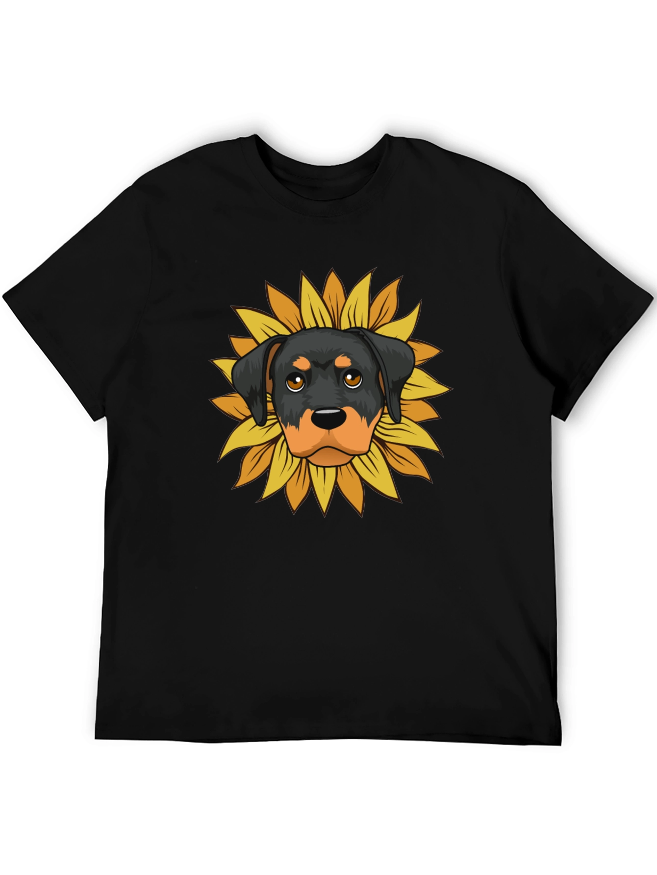 Camiseta Hombre Rottweiler Girasol