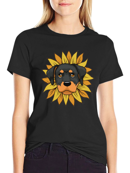 Camiseta Hombre Rottweiler Girasol