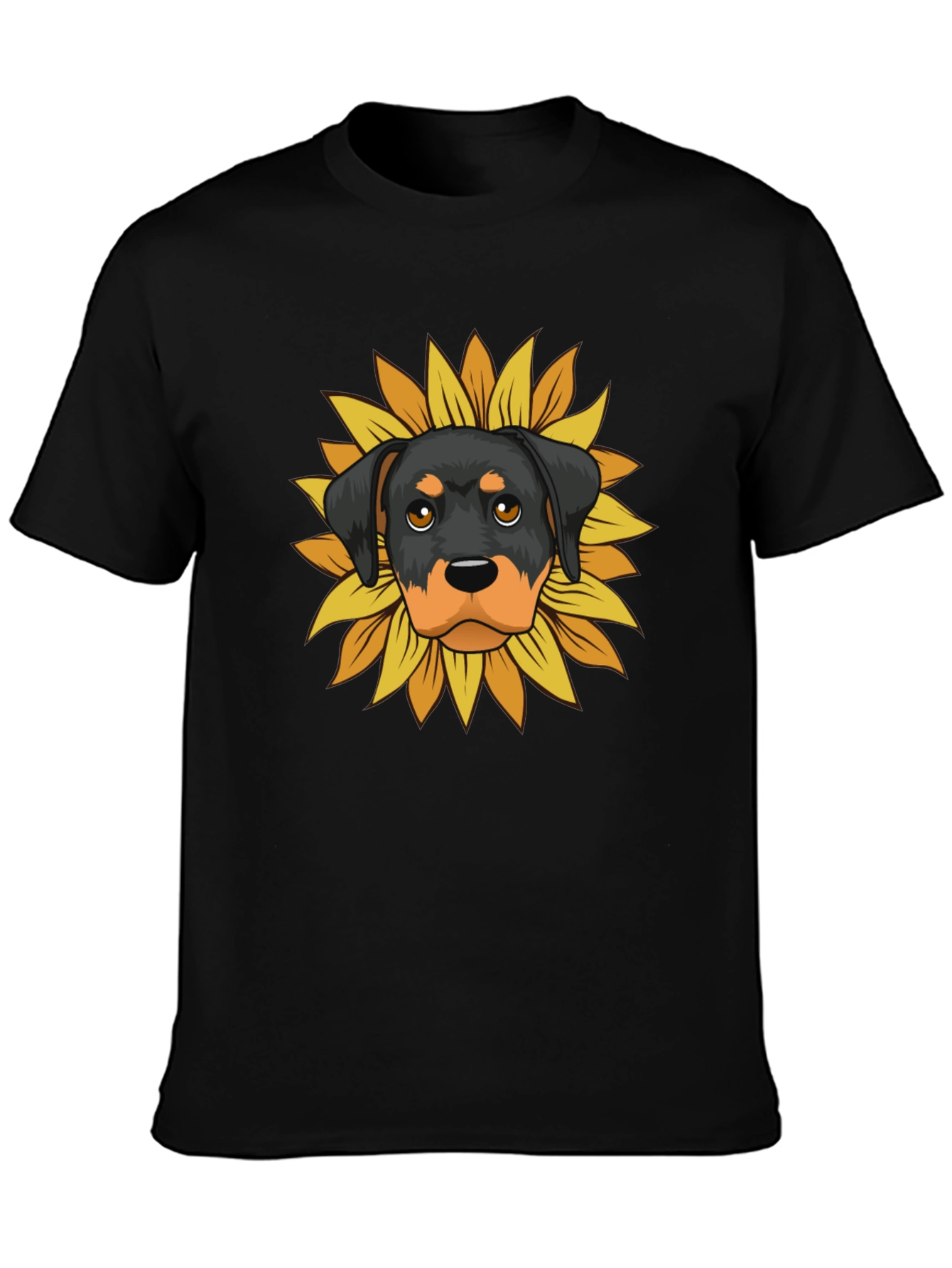 Camiseta Hombre Rottweiler Girasol
