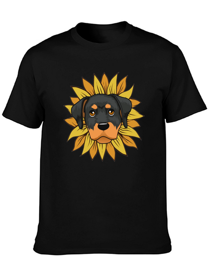Camiseta Hombre Rottweiler Girasol