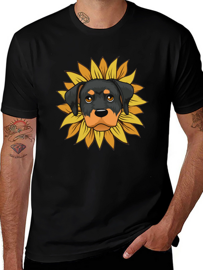 Camiseta Hombre Rottweiler Girasol
