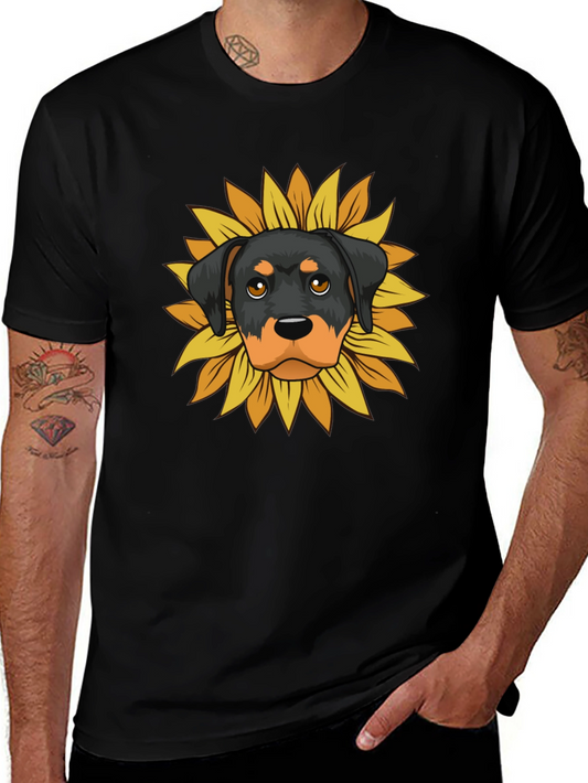 Camiseta Hombre Rottweiler Girasol