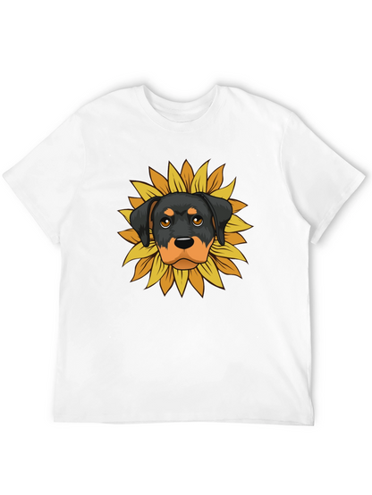Camiseta Hombre Rottweiler Girasol