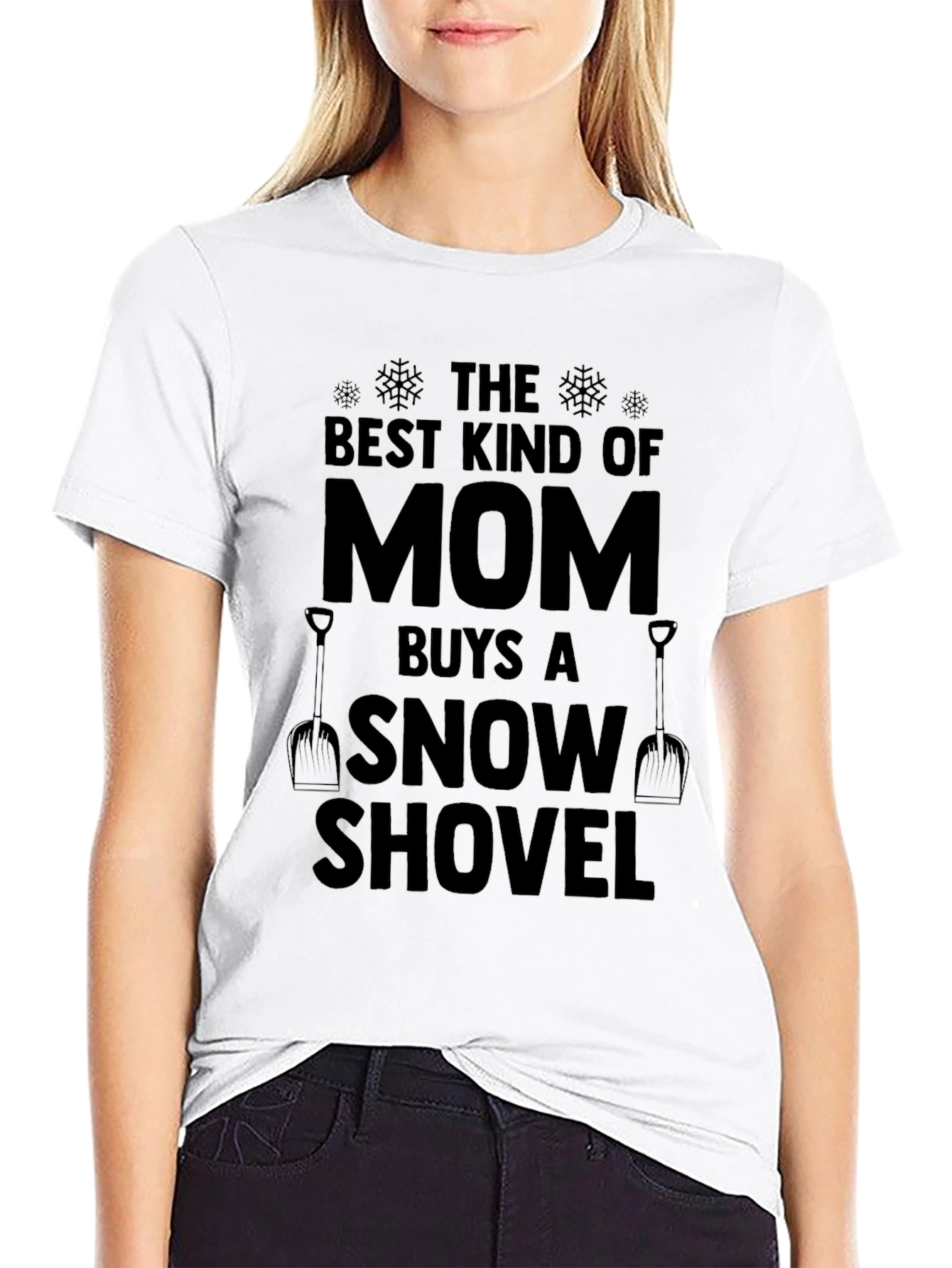 Camiseta Negra: La Mejor Mamá Pala de Nieve