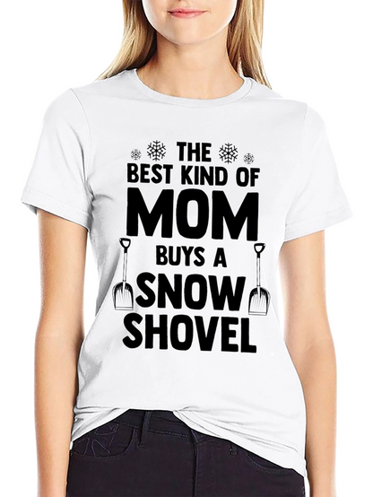 Camiseta Negra: La Mejor Mamá Pala de Nieve