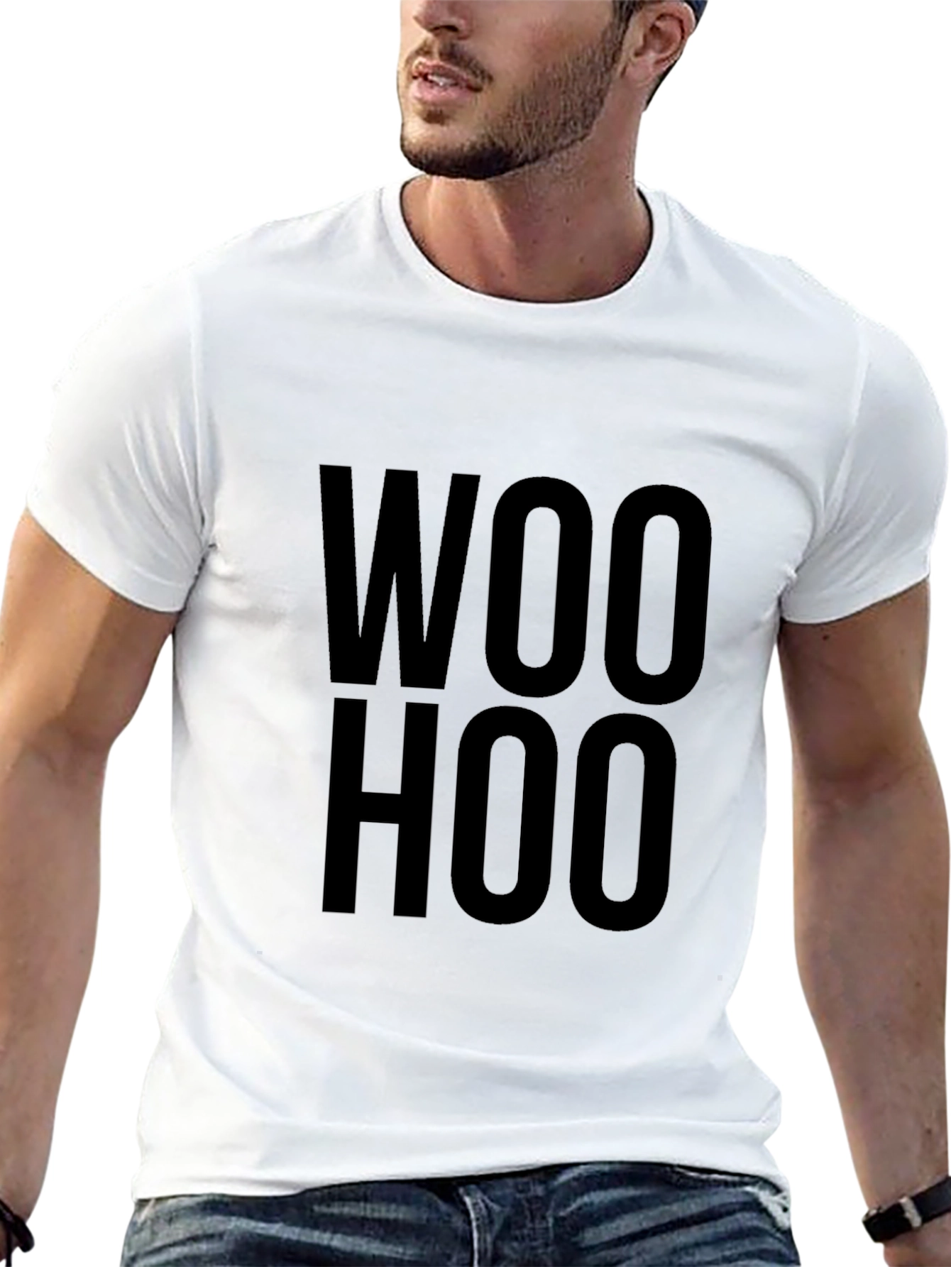 Camiseta Negra Woo Hoo Casual para Hombre