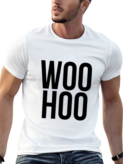 Camiseta Negra Woo Hoo Casual para Hombre