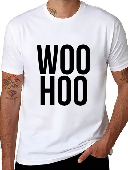 Camiseta Negra Woo Hoo Casual para Hombre