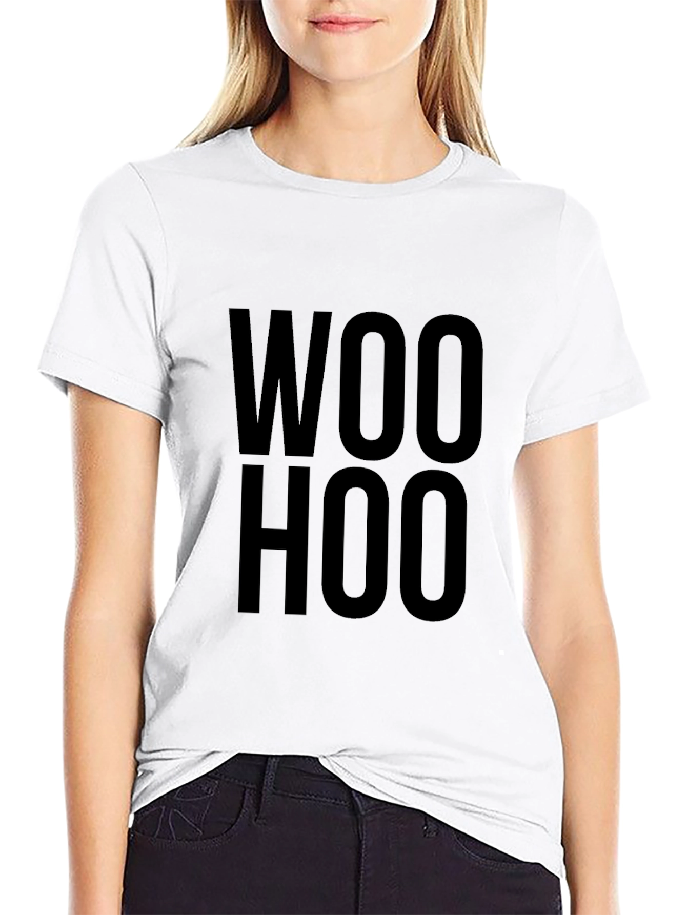 Camiseta Negra Woo Hoo Casual para Hombre