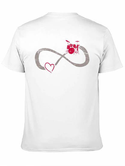 Camiseta Negra con Diseño de Amor y Música