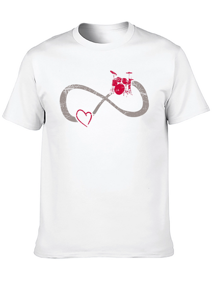 Camiseta Negra con Diseño de Amor y Música
