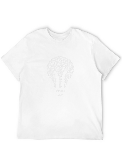 Camiseta Negra con Diseño Binario de Bombilla