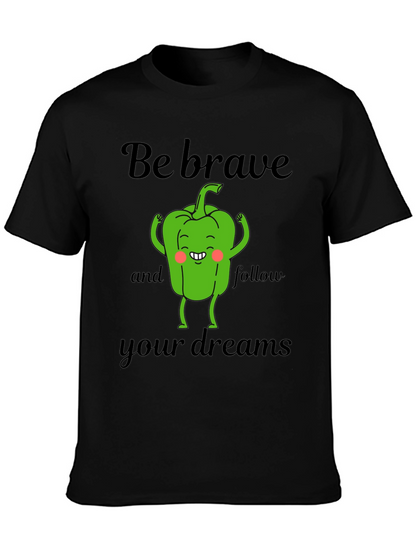 Camiseta Negra Sé Valiente con Diseño de Pimiento
