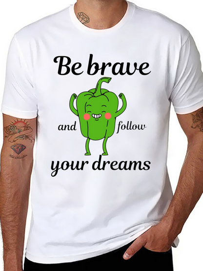 Camiseta Negra Sé Valiente con Diseño de Pimiento