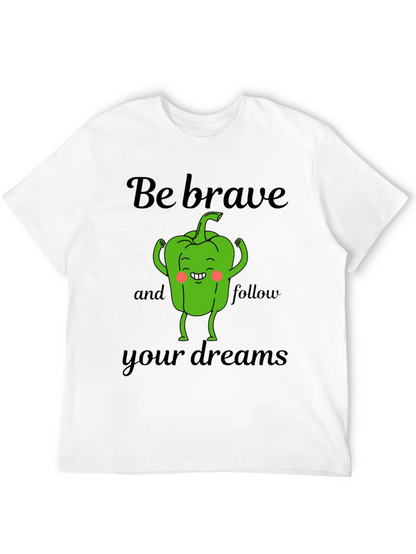 Camiseta Negra Sé Valiente con Diseño de Pimiento