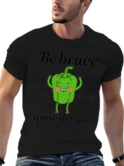 Camiseta Negra Sé Valiente con Diseño de Pimiento
