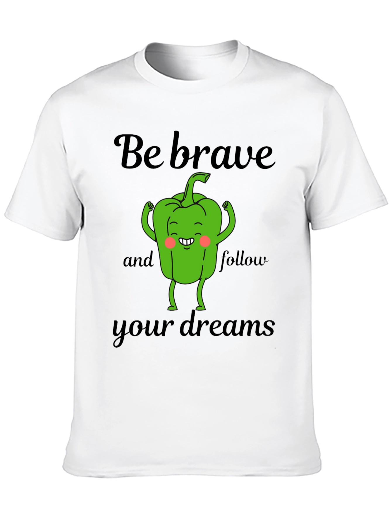 Camiseta Negra Sé Valiente con Diseño de Pimiento