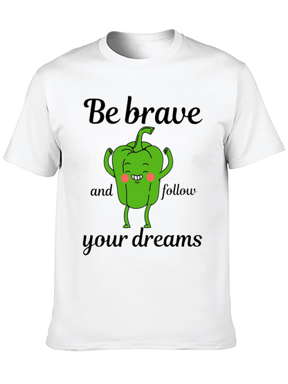 Camiseta Negra Sé Valiente con Diseño de Pimiento