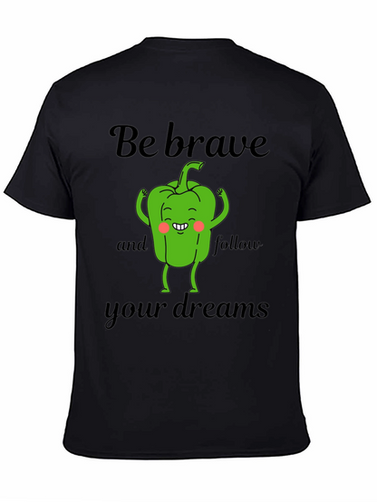 Camiseta Negra Sé Valiente con Diseño de Pimiento