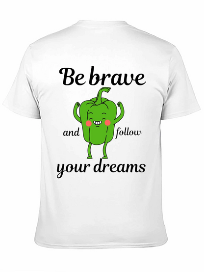 Camiseta Negra Sé Valiente con Diseño de Pimiento