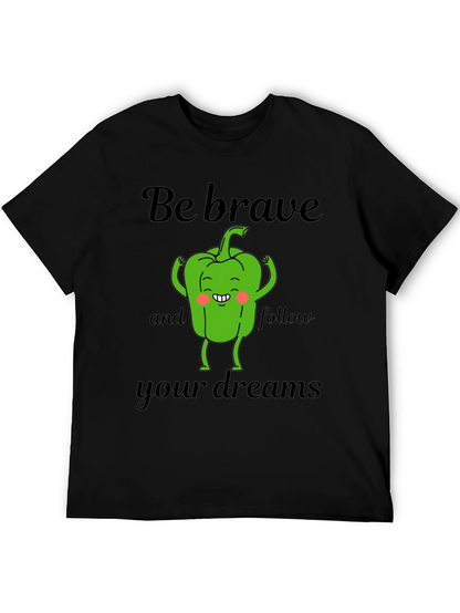 Camiseta Negra Sé Valiente con Diseño de Pimiento