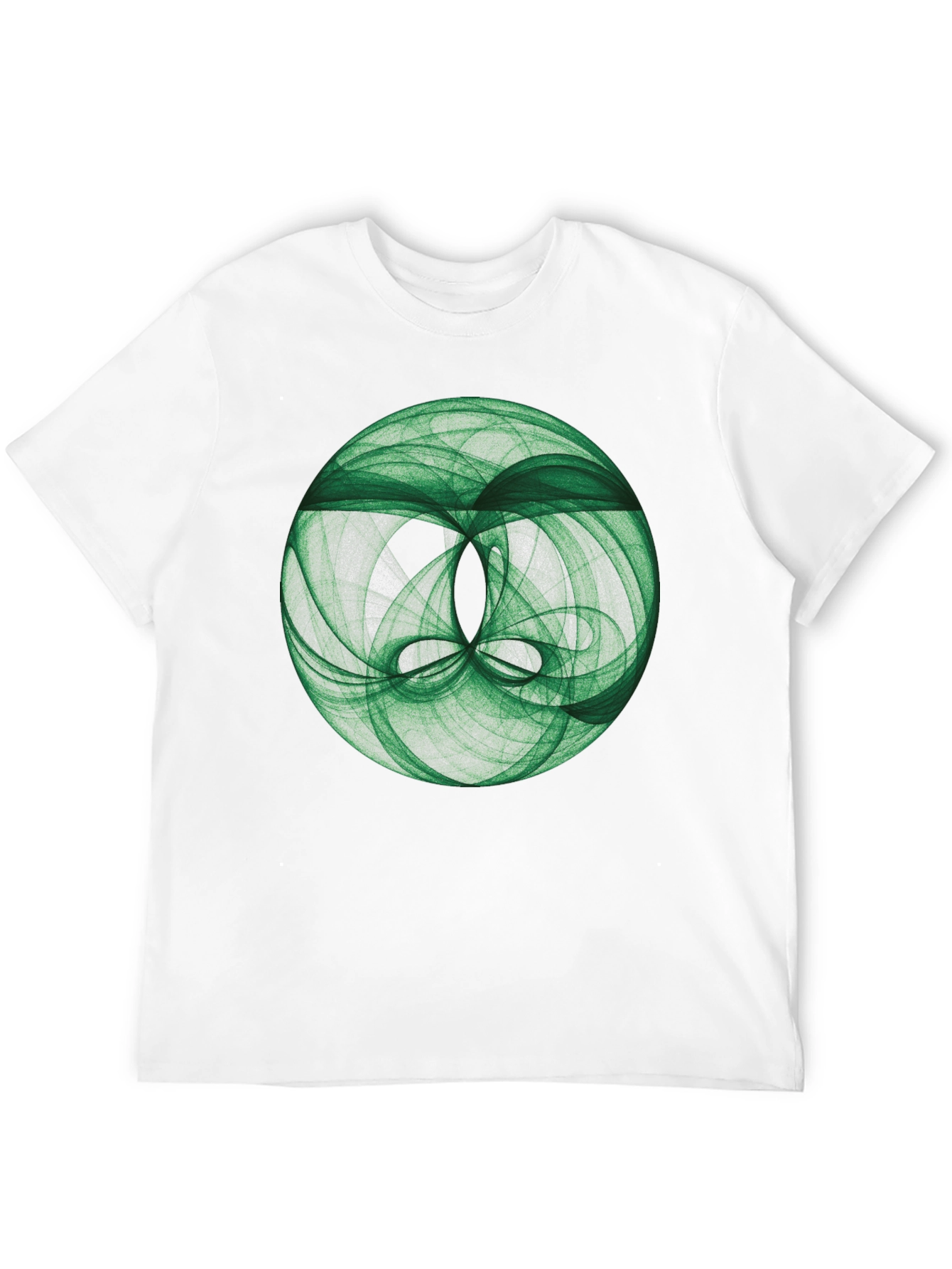 Camiseta Negra con Diseño Abstracto Verde