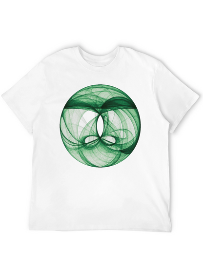 Camiseta Negra con Diseño Abstracto Verde