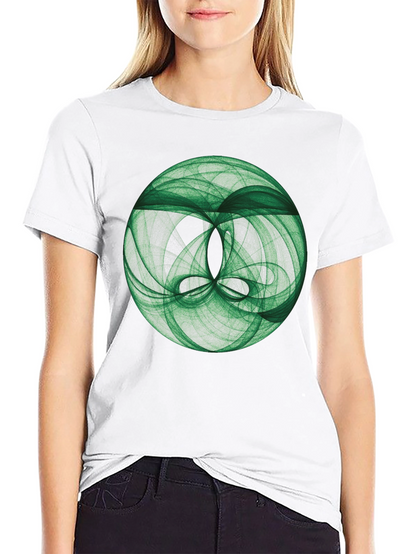 Camiseta Negra con Diseño Abstracto Verde