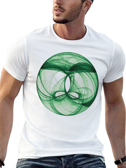 Camiseta Negra con Diseño Abstracto Verde