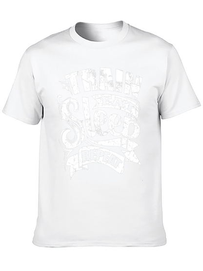 Camiseta Negra Hombre: Entrena Come Duerme Repite
